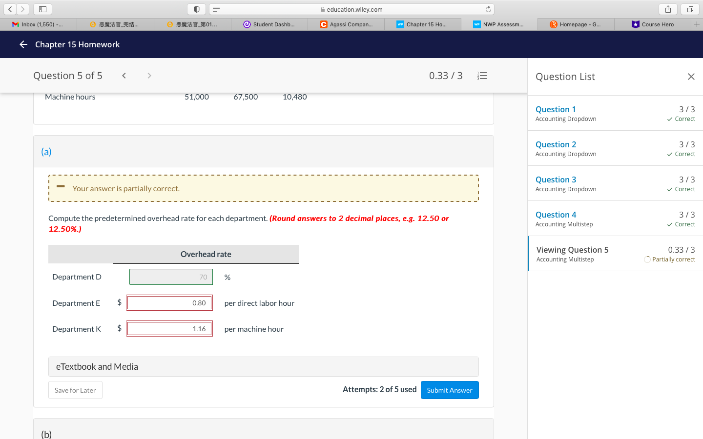 -.. O HNME 301... Student Dashb. C Agassi Compan. We Chapter 15