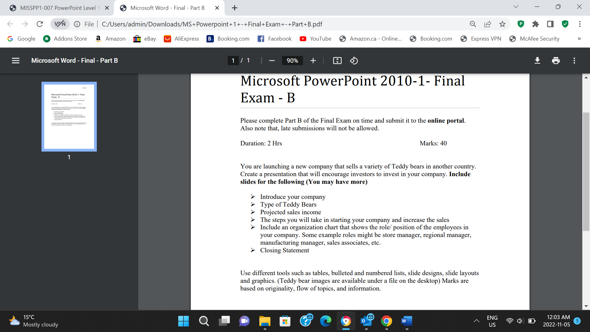 MISSPP1-007 PowerPoint Level 1 X Microsoft Word - Final - Part