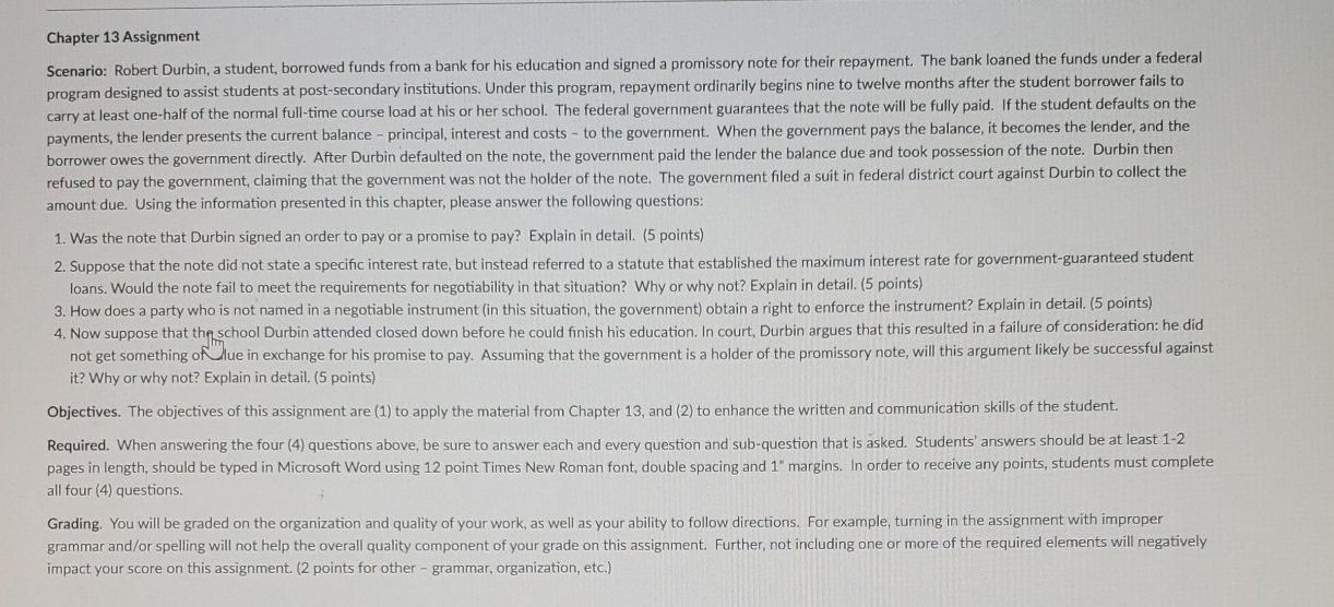  Chapter 13 Assignment amount due. Using the information presented in this