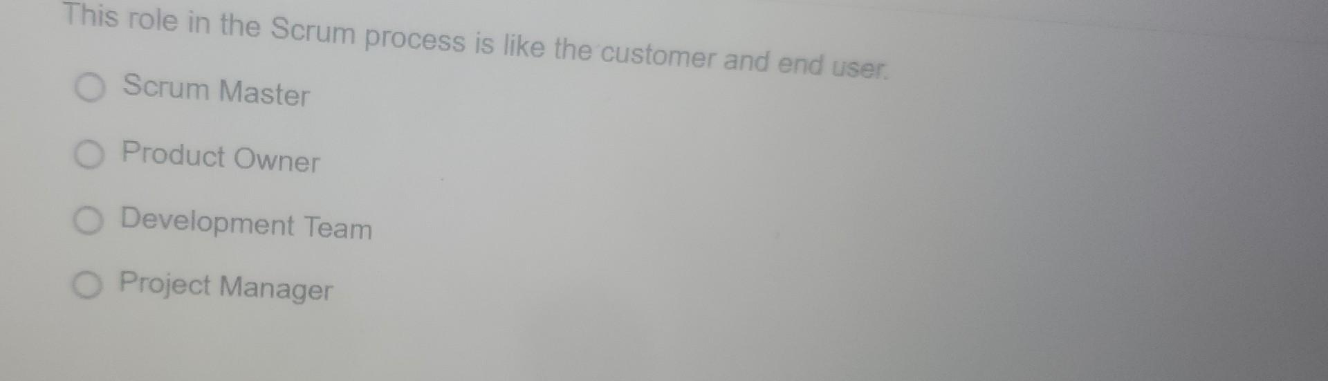 This role in the Scrum process is like the customer and