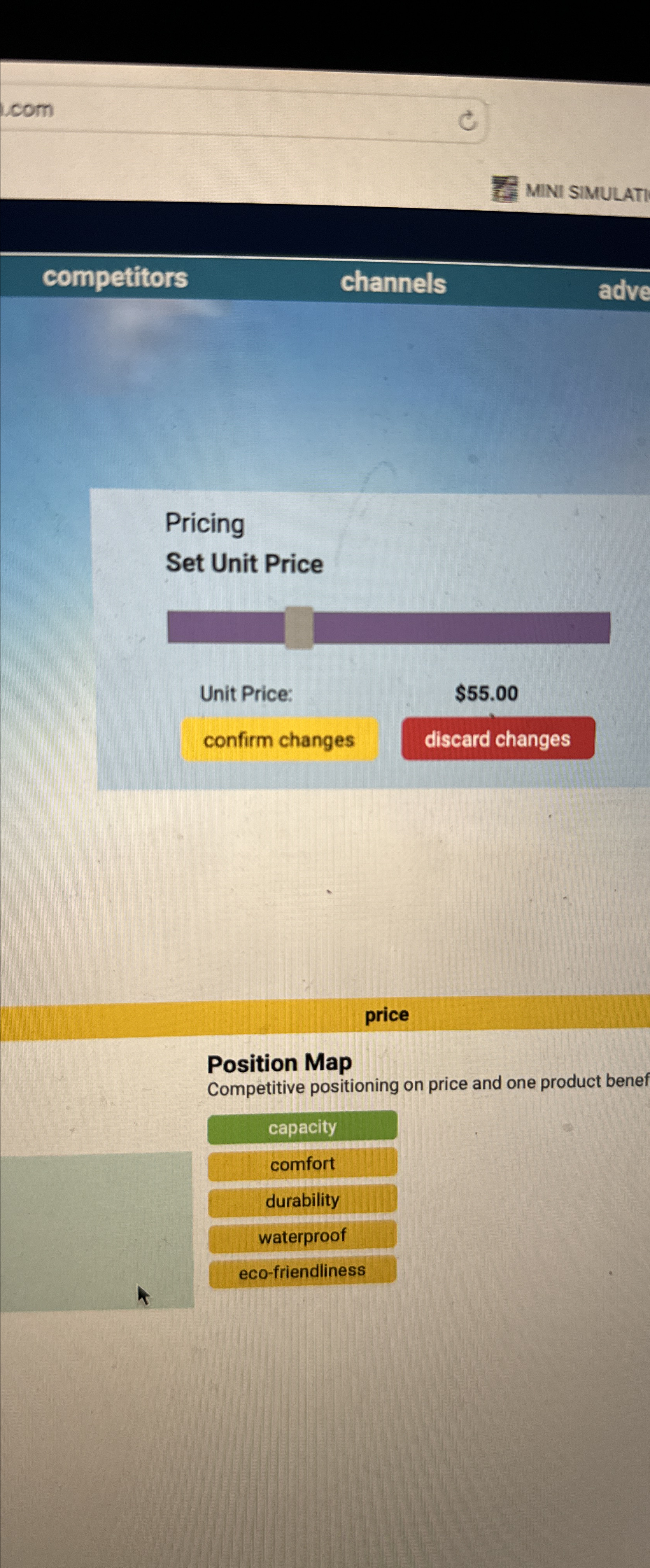  MINI SIMULATI Pricing Set Unit Price Unit Price: $55.00 confirm changes