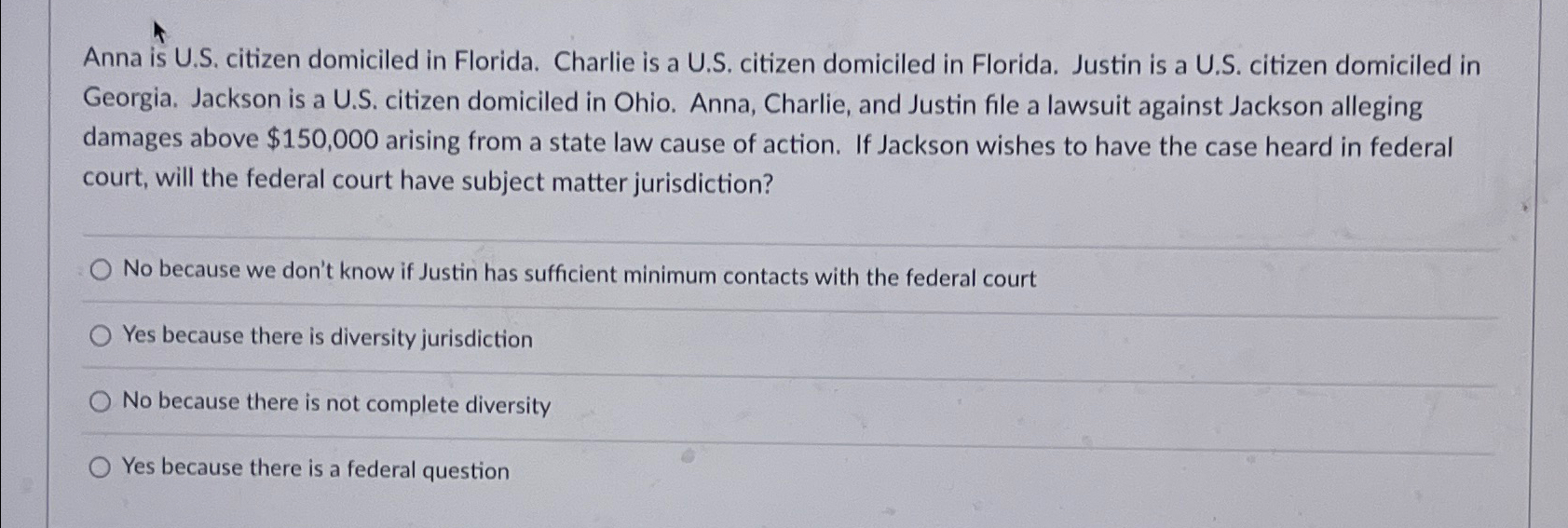 Anna is U.S. citizen domiciled in Florida. Charlie is a U.S,