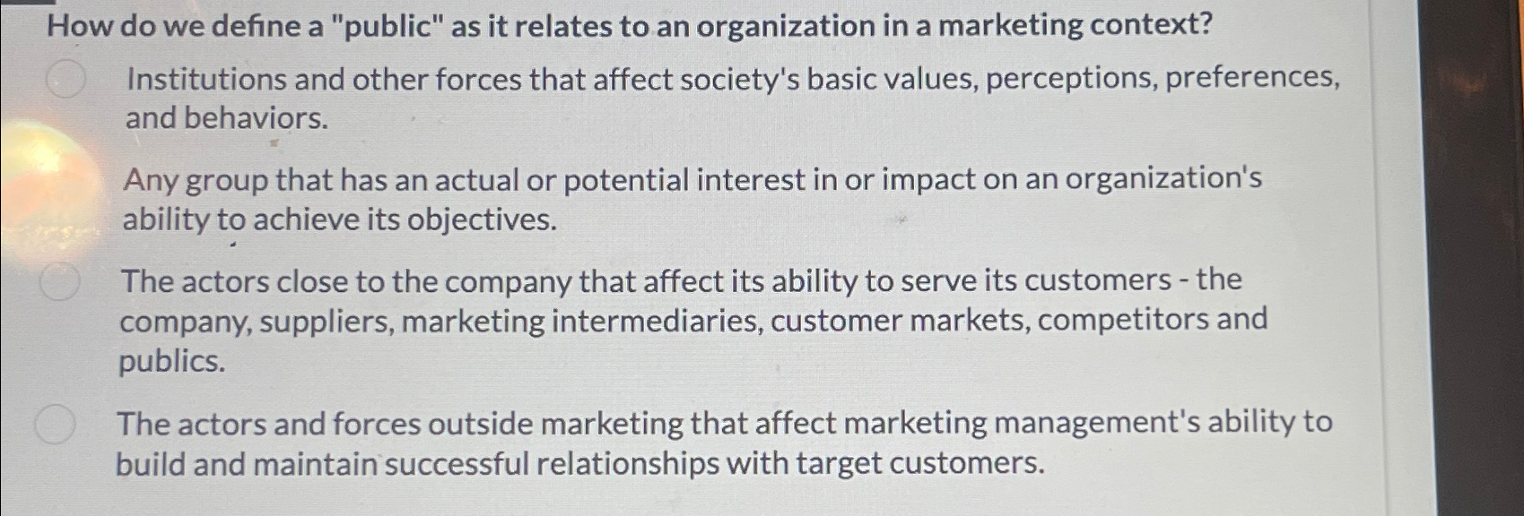  How do we define a "public" as it relates to an