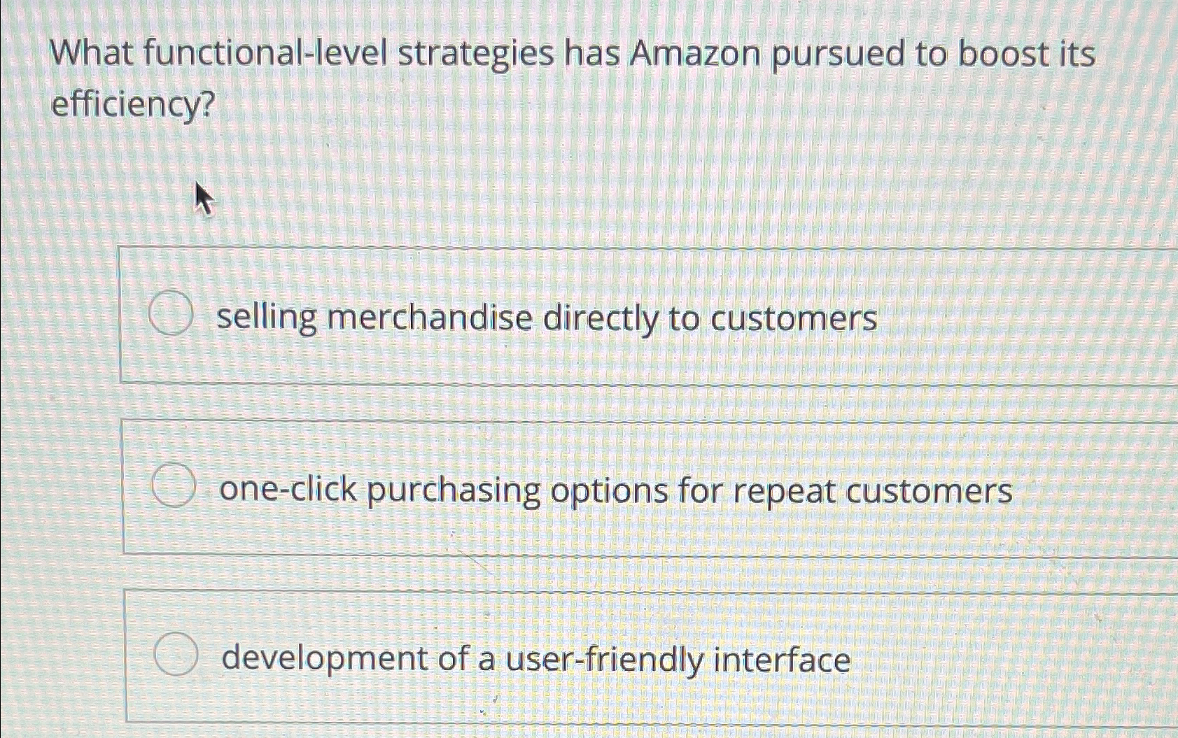  What functional-level strategies has Amazon pursued to boost its efficiency? selling