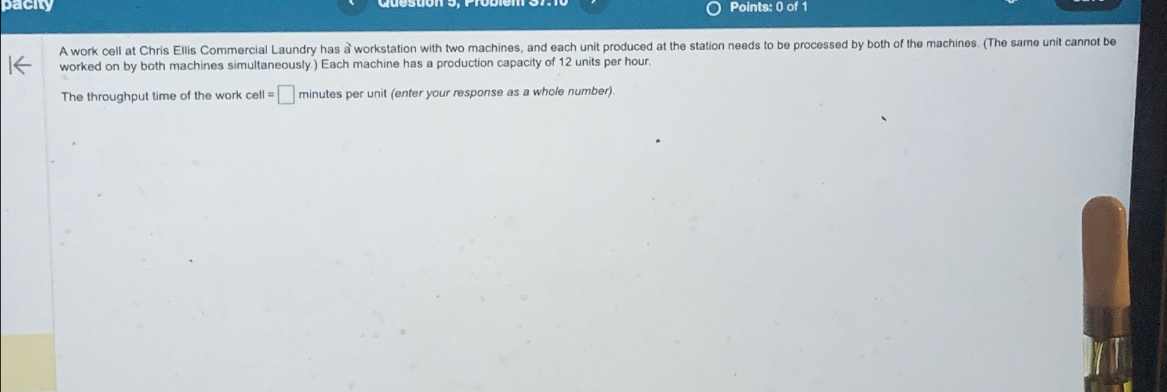  worked on by both machines simultaneously.) Each machine has a production