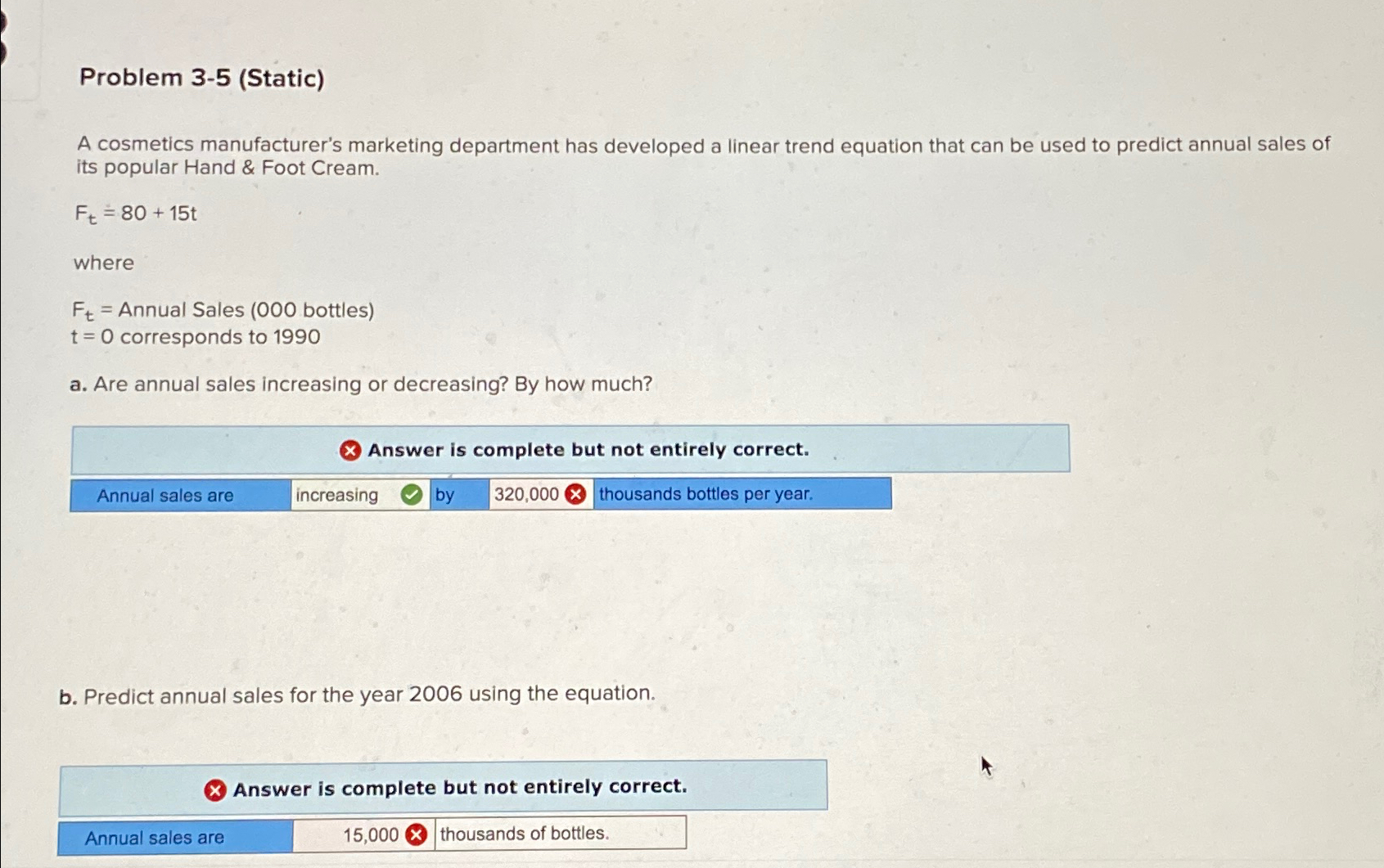  Problem 3-5(Static) A cosmetics manufacturer's marketing department has developed a linear
