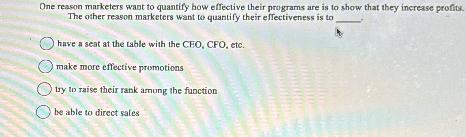  One reason marketers want to quantify how effective their programs are