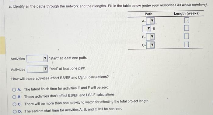 Hire workers & 33 & None \\ B Install equipment & 13