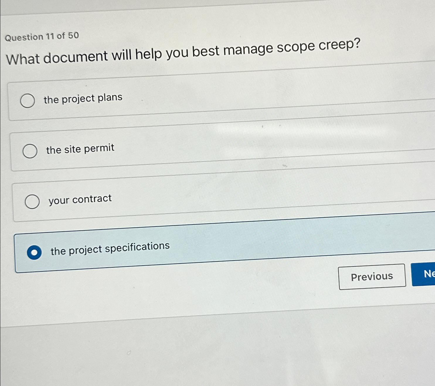  Question 11 of 50 What document will help you best manage