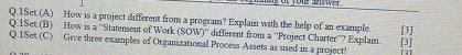  Q. ISet.(A) How is a project different from a program? Explain