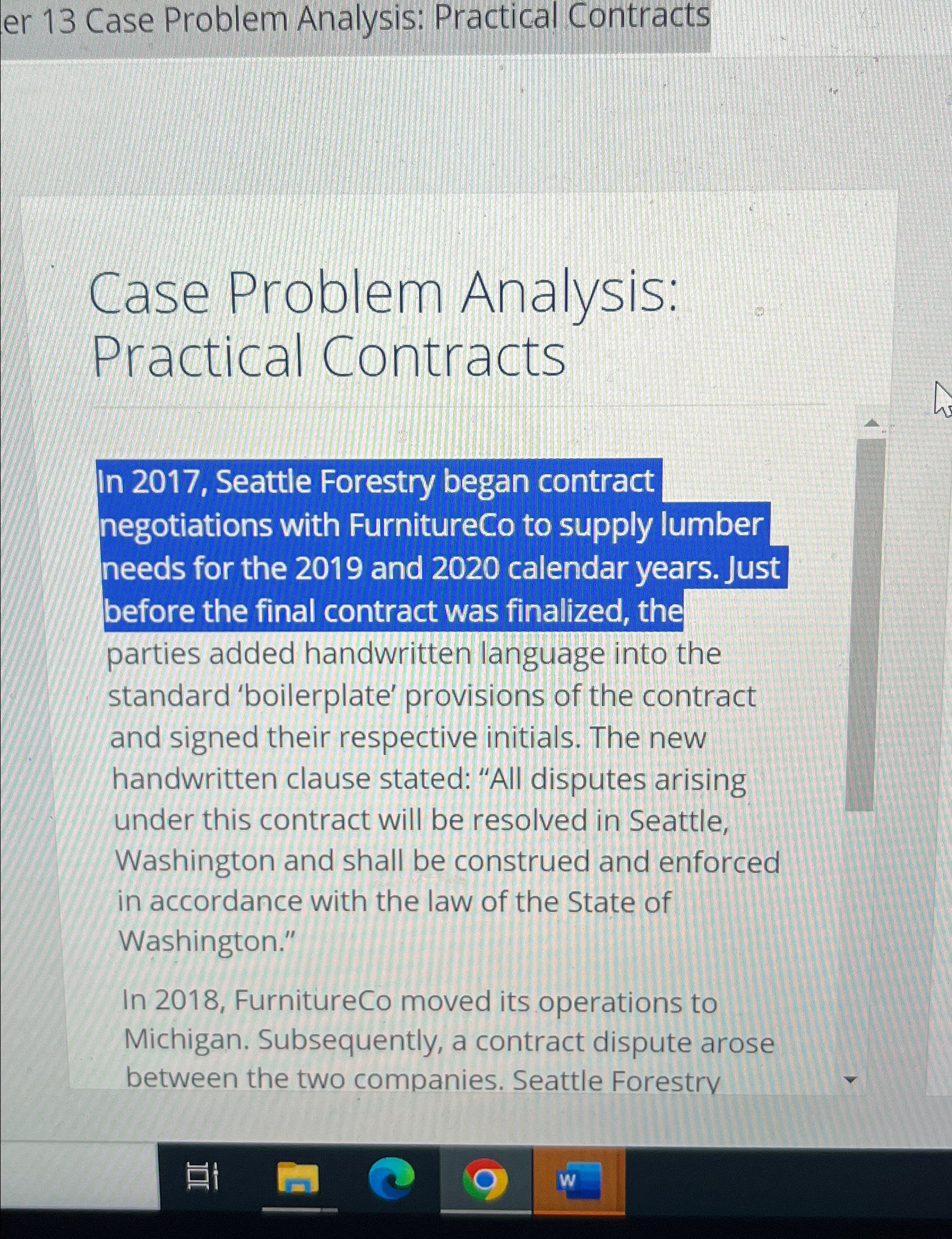  er 13 Case Problem Analysis: Practical Contracts Case Problem Analysis: Practical