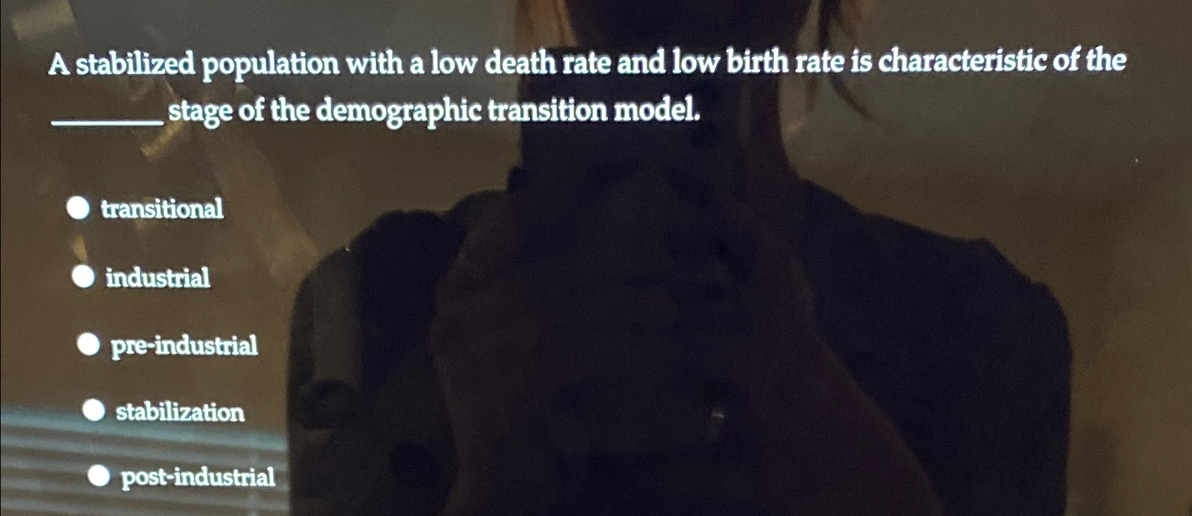  A stabilized population with a low death rate and low birth