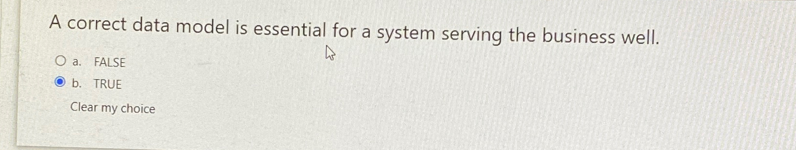  A correct data model is essential for a system serving the
