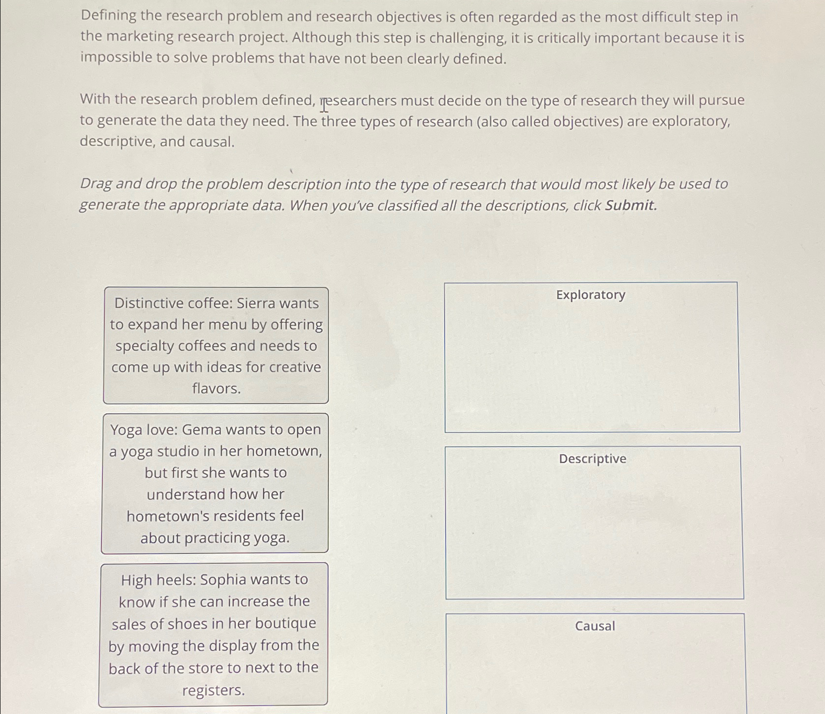  Defining the research problem and research objectives is often regarded as