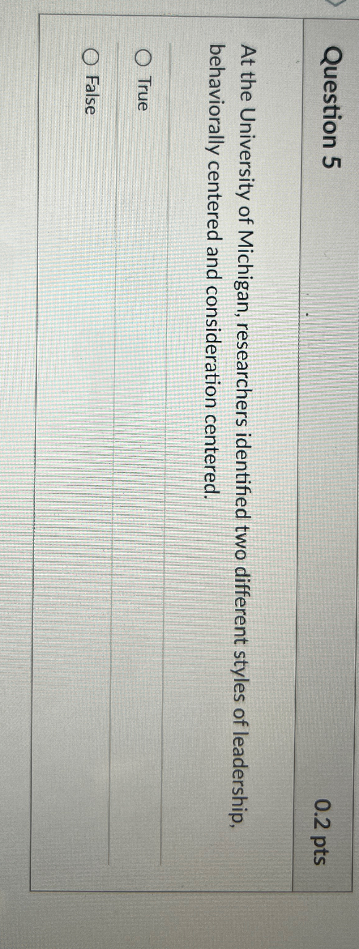  Question 5 0.2pts At the University of Michigan, researchers identified two