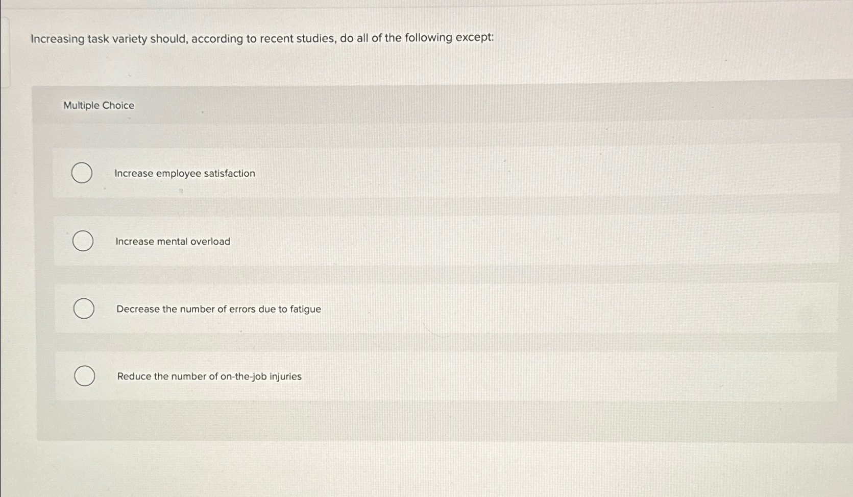  Increasing task variety should, according to recent studies, do all of