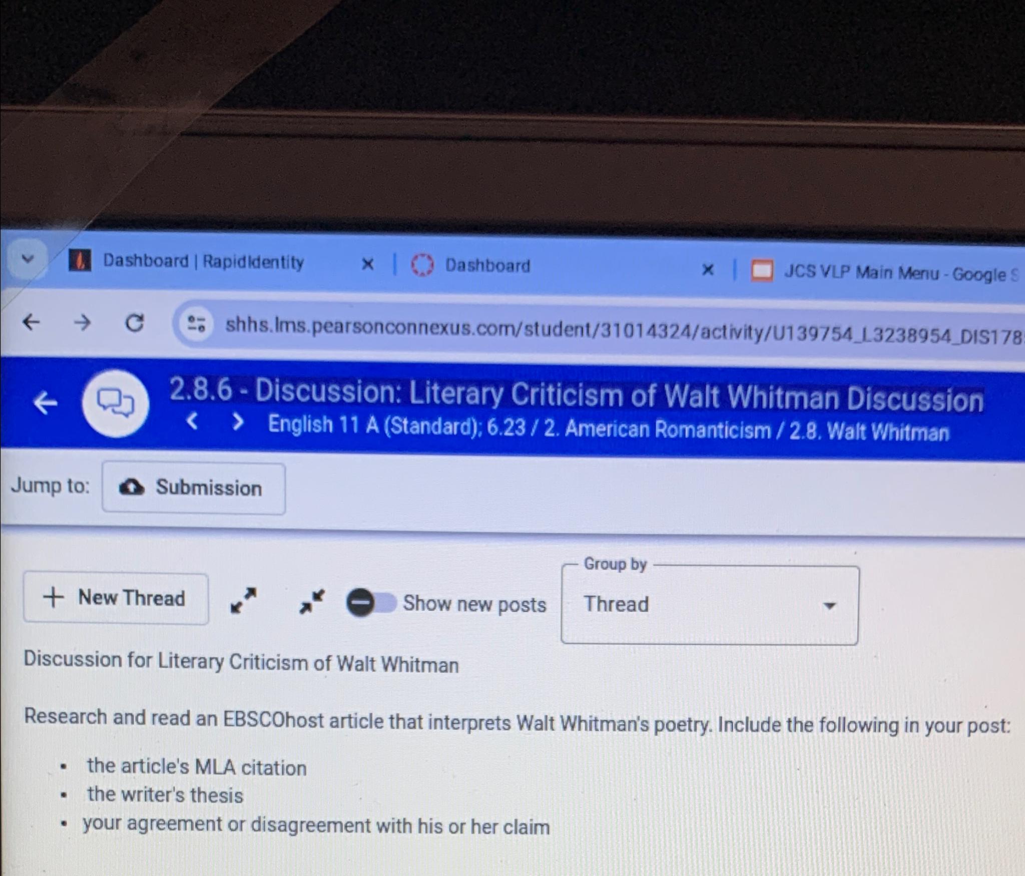  Dashboard | Rapididentity Dashboard JCS VLP Main Menu - Google :