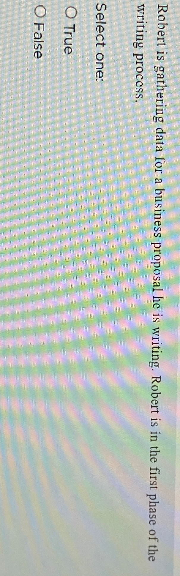  Robert is gathering data for a business proposal he is writing.