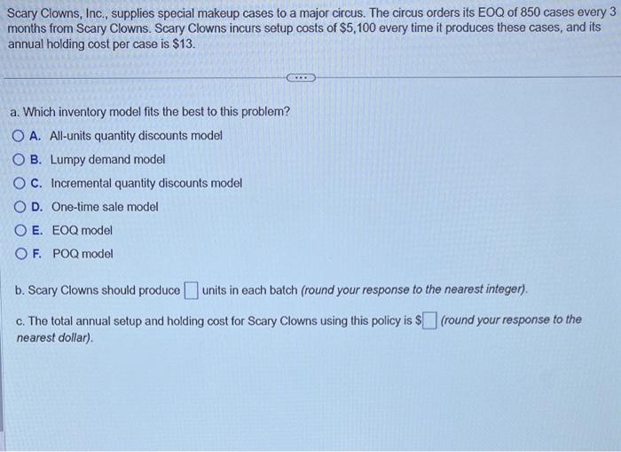  This problem requires eoq with lumpy demand. what are the answers