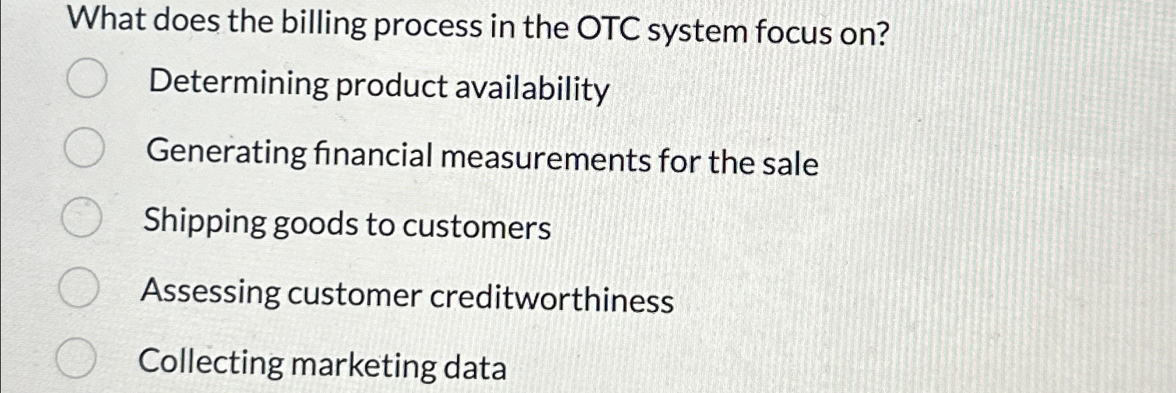  What does the billing process in the OTC system focus on?