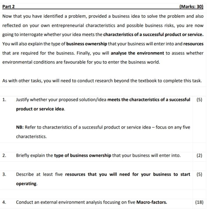please help with this questions: Part 2 (Marks: 30 Now that you