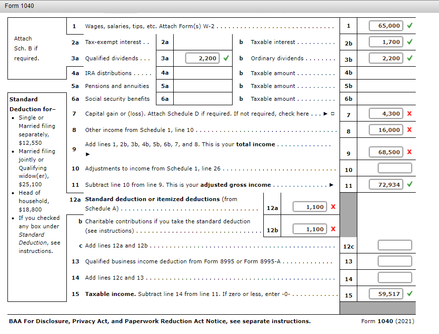 Hi, please help to Prepare 1040 Note: This problem is for the