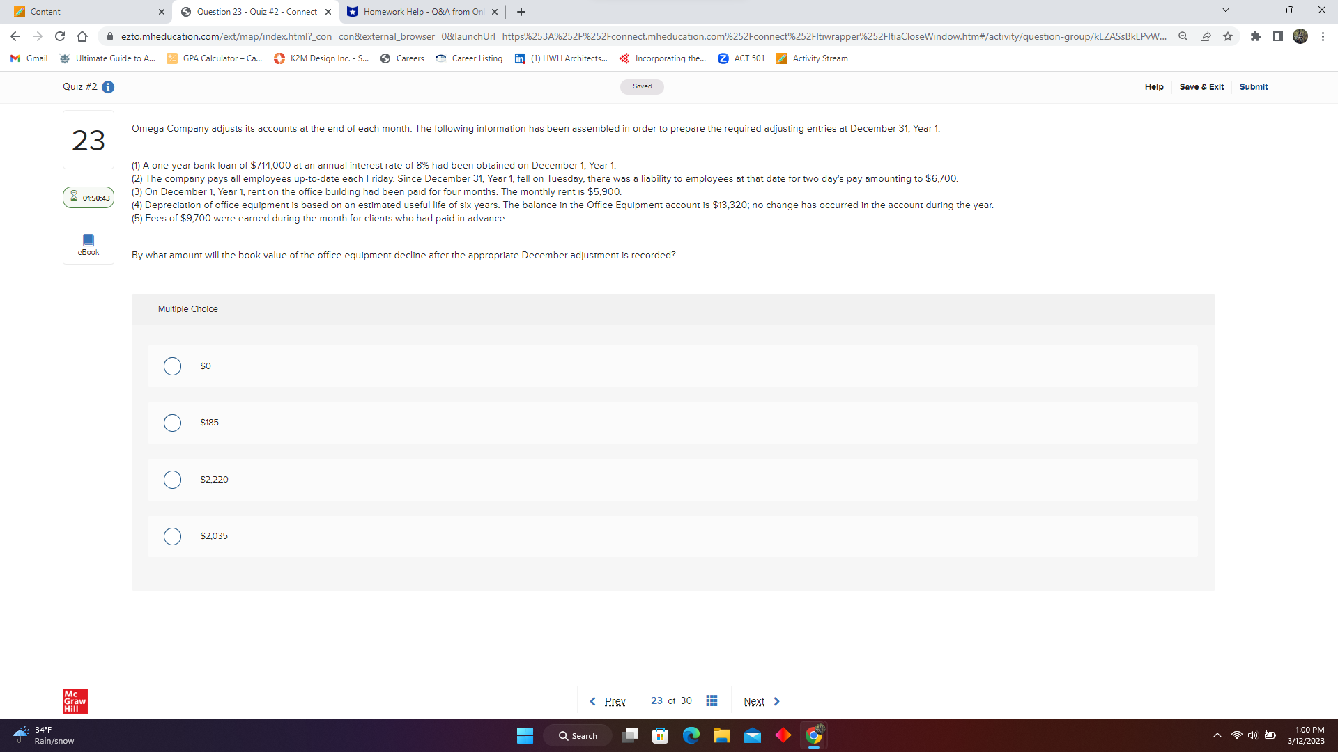 Onl x + X - > C D ezto.mheducation.com/ext/map/index.html?_con=con&external_browser=0&launchUrl=https%253A%252F%252Fconnect.mheducation.com%252Fconnect%252Fltiwrapper%252FltiaCloseWindow.htm#/activity/question-group/kEZASSBKEPVW.. Q * *