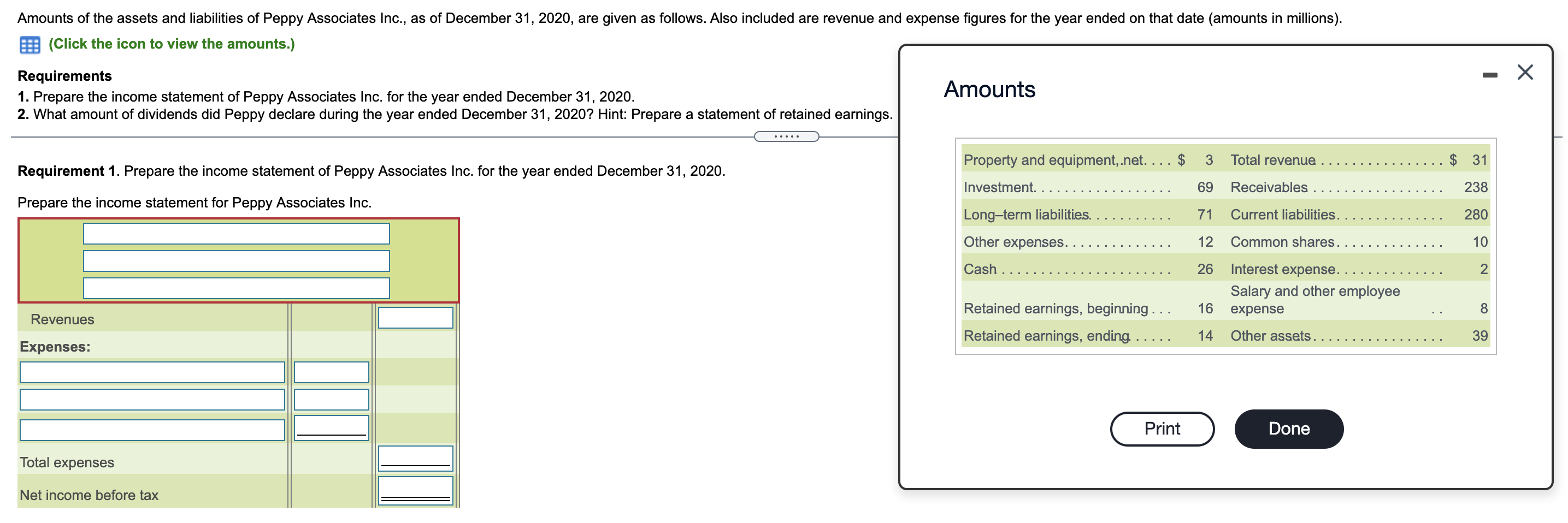 please help. this is all one practice question. will give good high