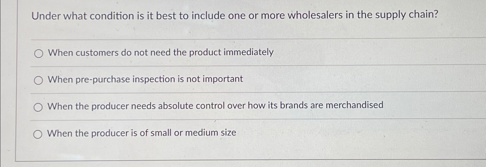  Under what condition is it best to include one or more