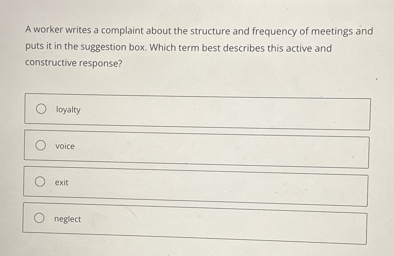  A worker writes a complaint about the structure and frequency of