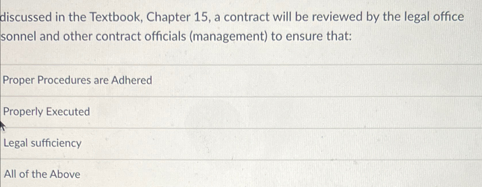 discussed in the Textbook, Chapter 15, a contract will be reviewed