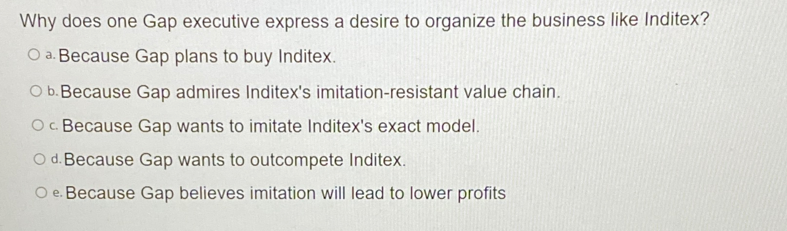  Why does one Gap executive express a desire to organize the