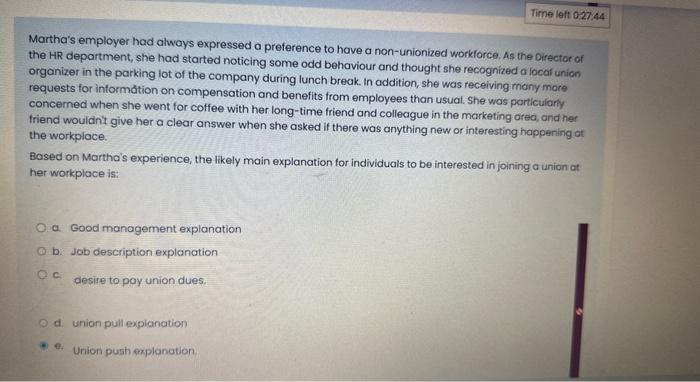 in the job: e. Wellness initiatives. Clear my choice Calli Bergman contemplated