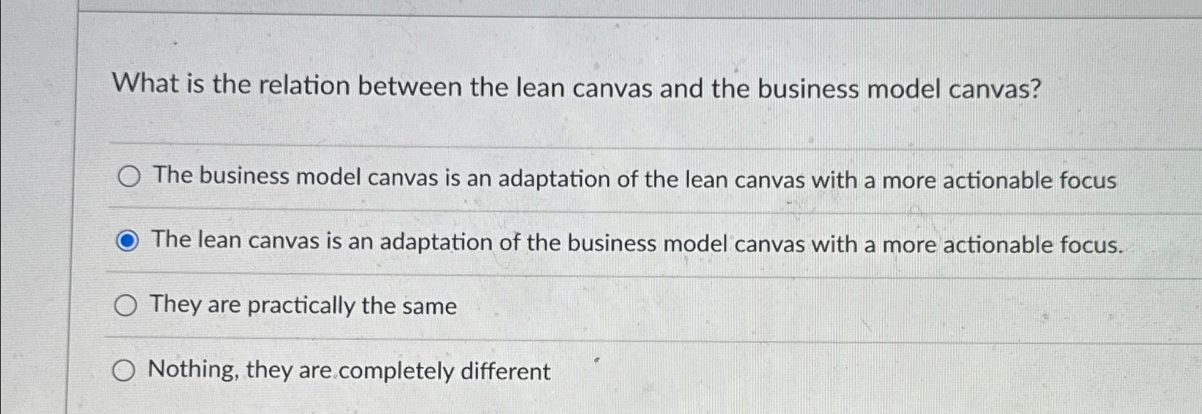  What is the relation between the lean canvas and the business