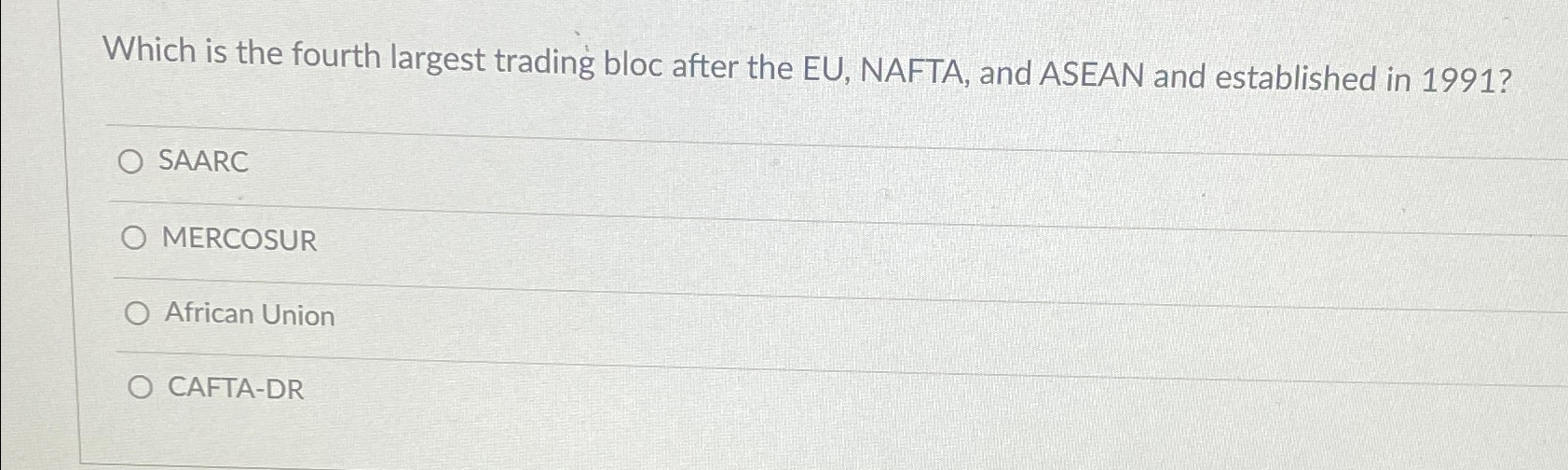  Which is the fourth largest trading bloc after the EU, NAFTA,