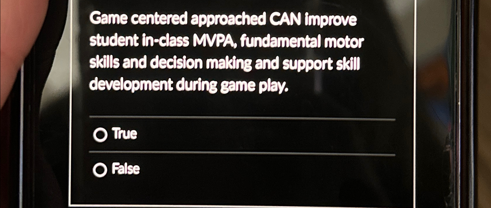  Game centered approached CAN improve student in-class MVPA, fundamental motor skills
