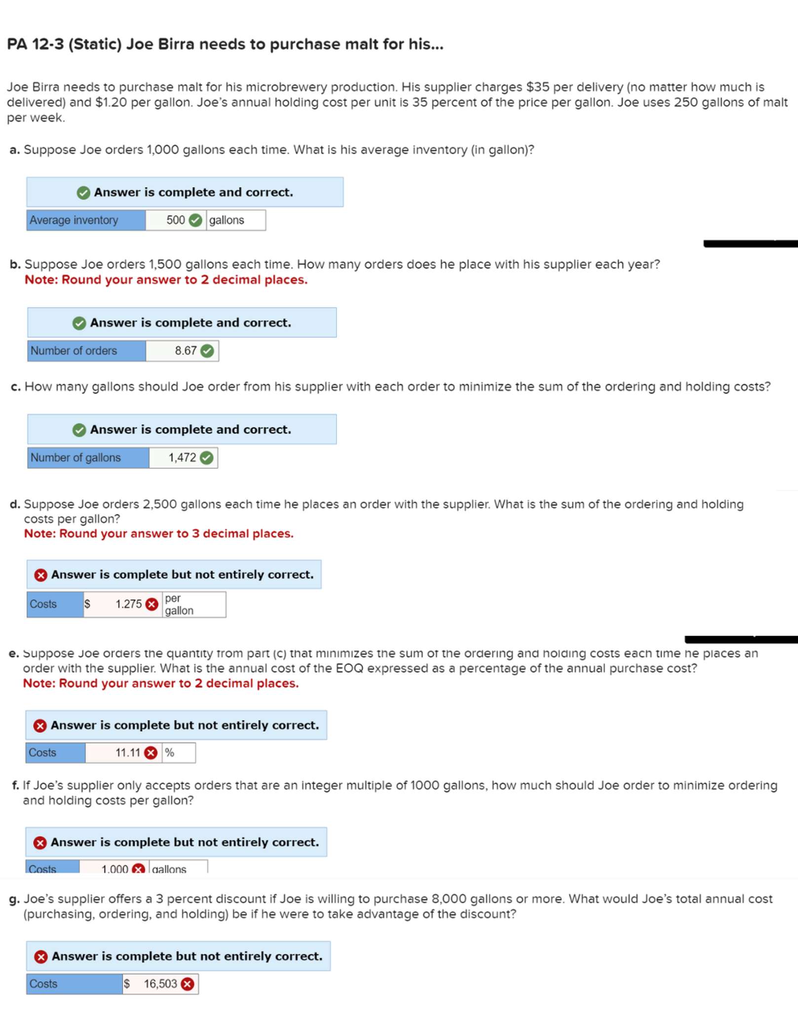  I only need help with the parts I got incorrect 