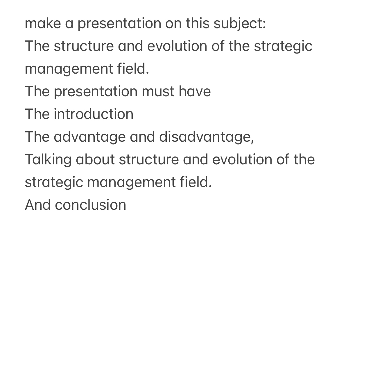  make a presentation on this subject: The structure and evolution of