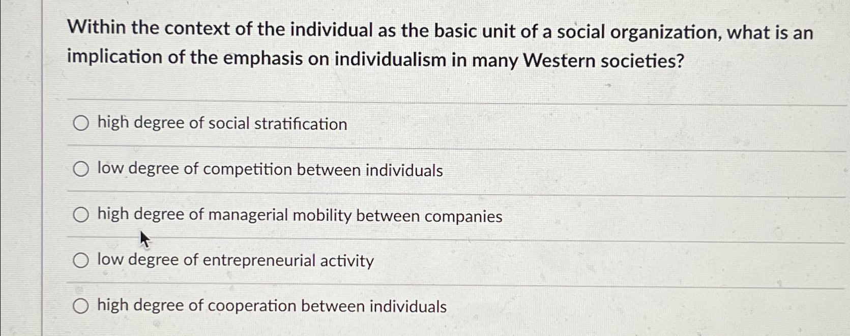  Within the context of the individual as the basic unit of