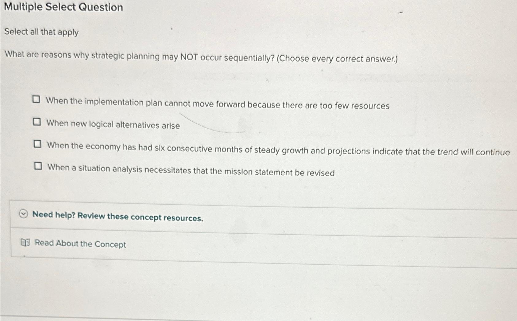  Multiple Select Question Select all that apply What are reasons why