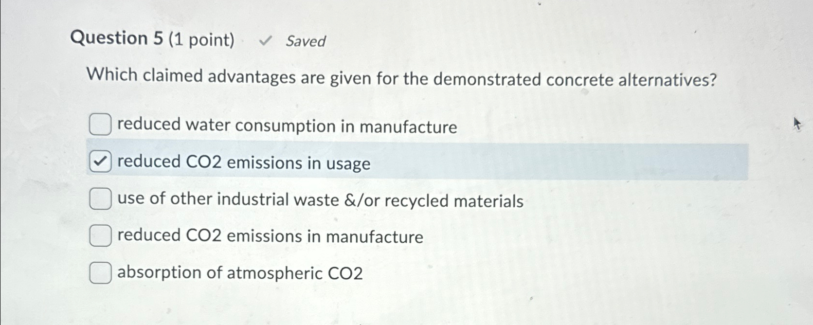  Question 5(1 point) Saved Which claimed advantages are given for the
