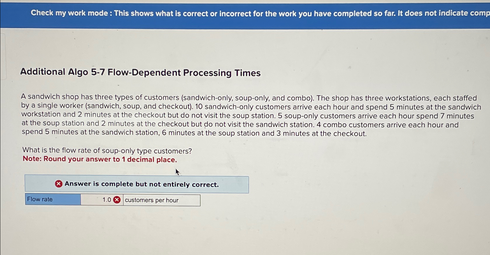  Check my work mode : This shows what is correct or