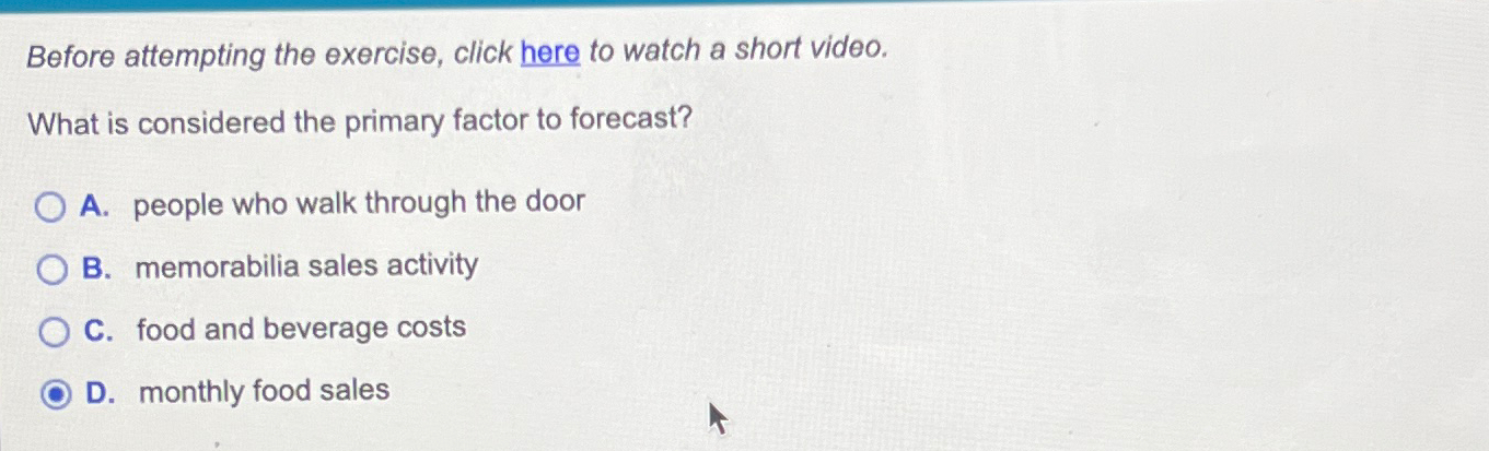  Before attempting the exercise, click here to watch a short video.