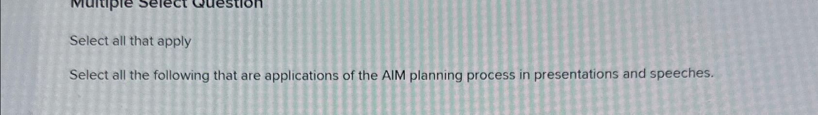  Select all that apply Select all the following that are applications