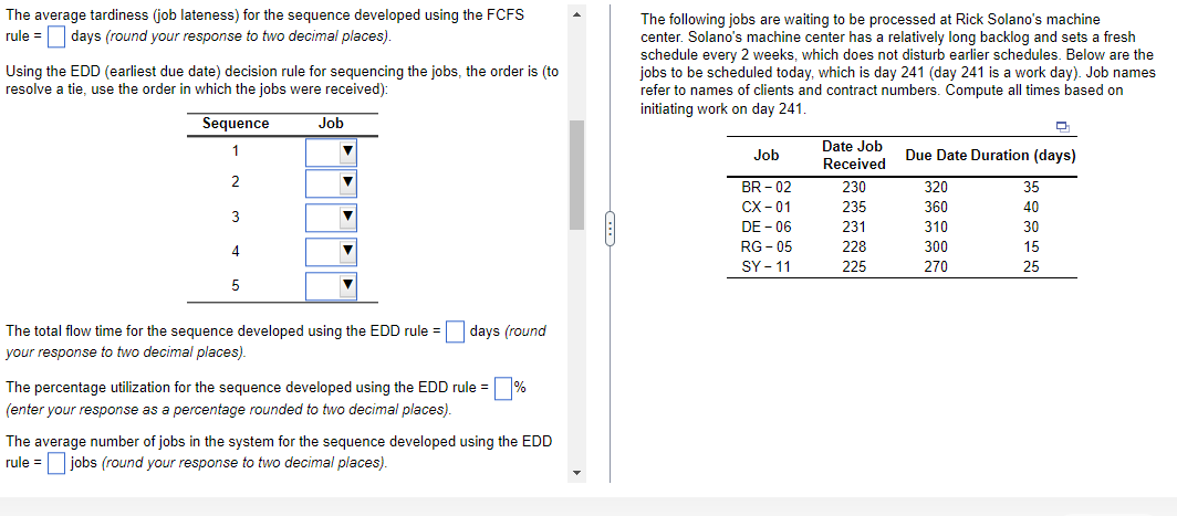 the jobs, the The following jobs are waiting to be processed at
