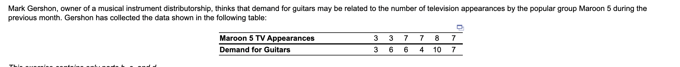  This exercise contains only parts b,c, and d. b) Using the