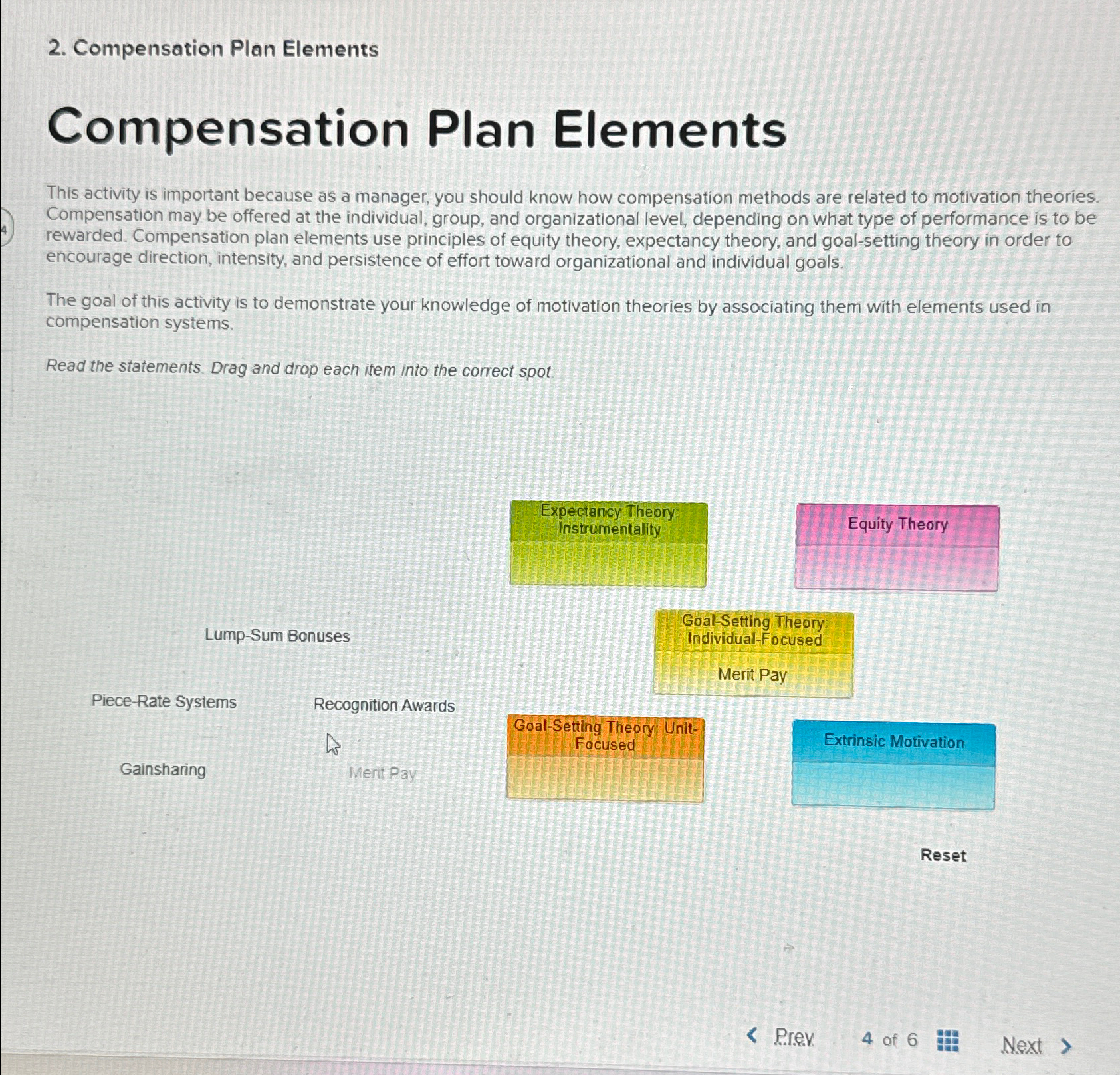  Compensation Plan Elements Compensation Plan Elements This activity is important because