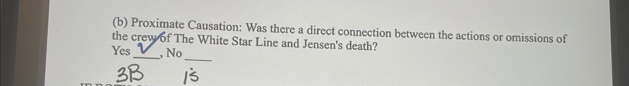  (b) Proximate Causation: Was there a direct connection between the actions