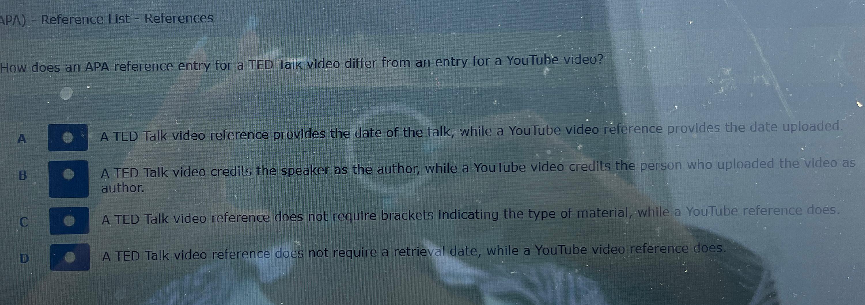  APA)- Reference List - References How does an APA reference entry