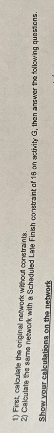  First, calculate the original network without constraints. Calculate the same network